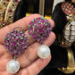 Laddu Stud with Pearl  - RA0213