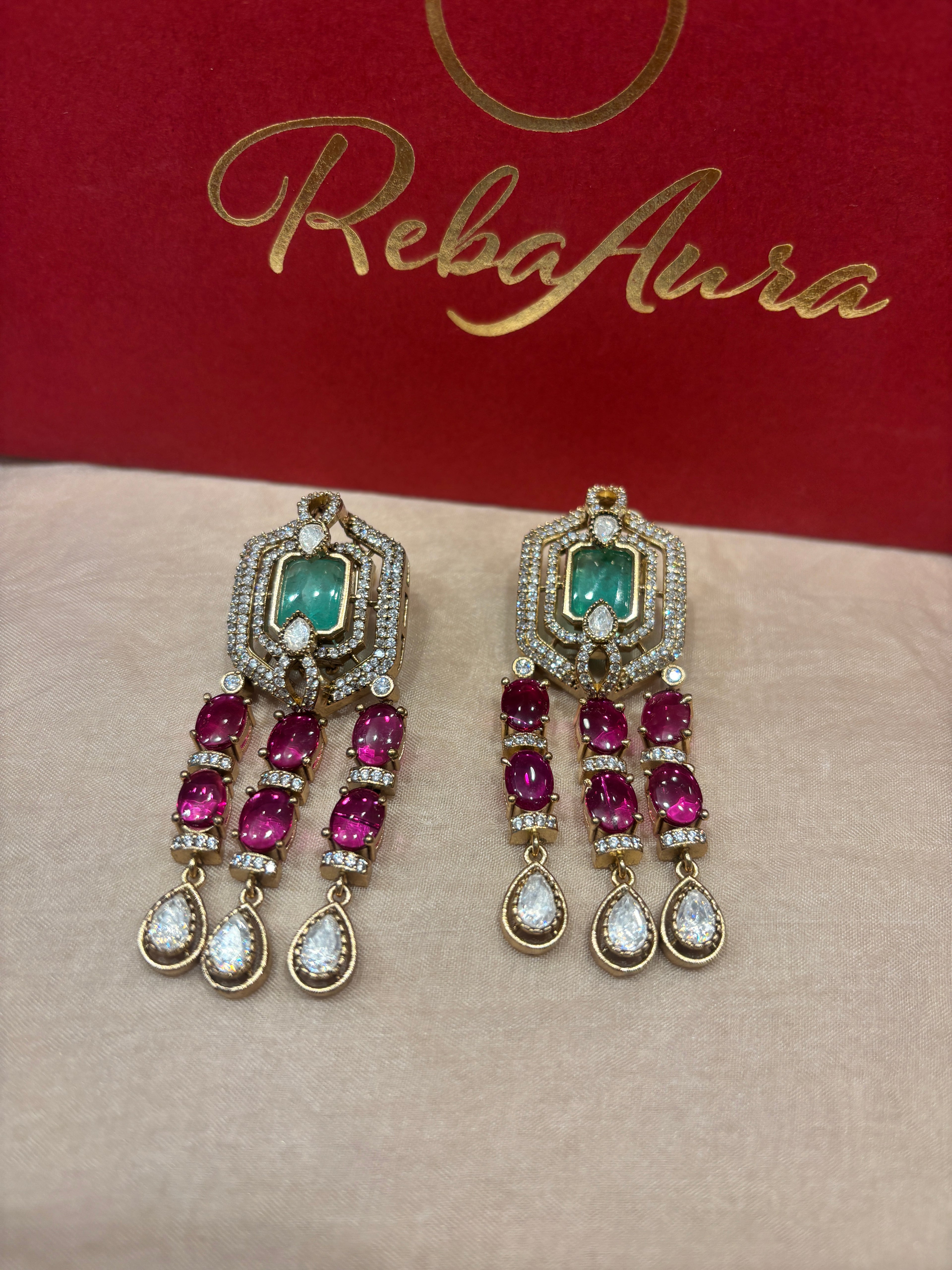 3-line moissanite necklace Set